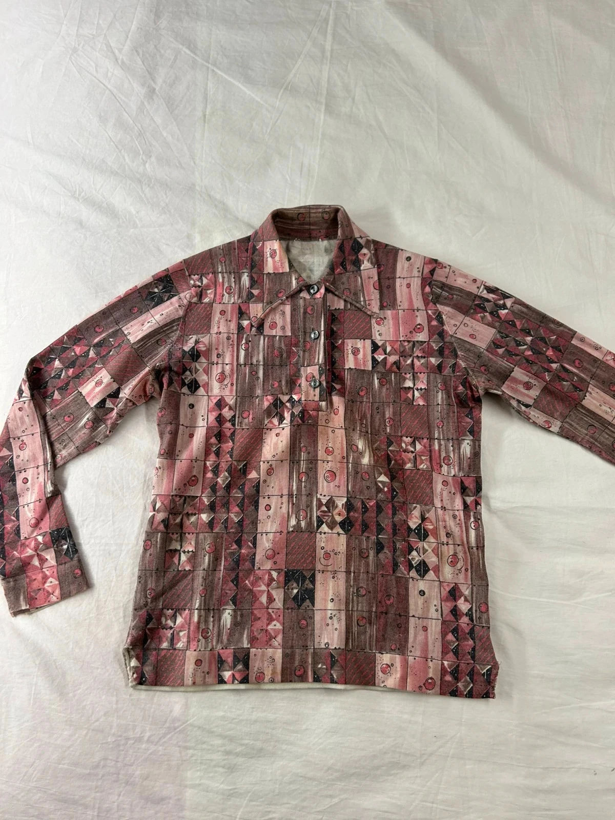 Chemise à motifs vintage multicolore style rétro y2k